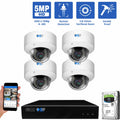 GW Security 4 Channel Security Camera System, 5MP (2592x1944p) 2.8-12 mm Varifocal Lens 4x Optical Zoom PoE IP 4 Dome Cameras &amp; 4K NVR, part of GW Security's collection of security cameras for sale