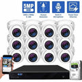 GW Security 16 Channel 5MP H.265 POE/IP Security Camera System, 16ch 4K NVR & 12 × 5MP IP Turret Security Cameras, Video Surveillance System for 24/7 Recording, part of GW Security's HD IP Security Camera Stystem collecion